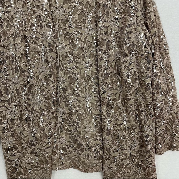 Set of Two Catherines Light Brown Sequins Cardigan and Top size 26W Formal - Picture 5 of 9